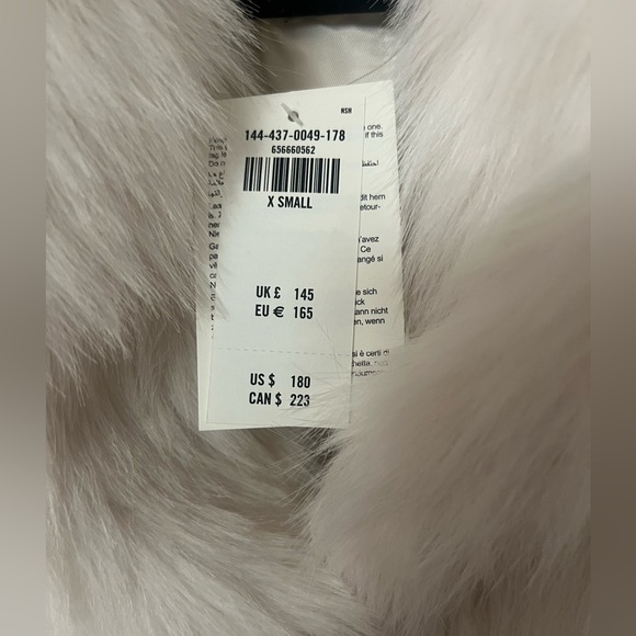 Abercrombie & Fitch Cream faux fur coat - Picture 6 of 10